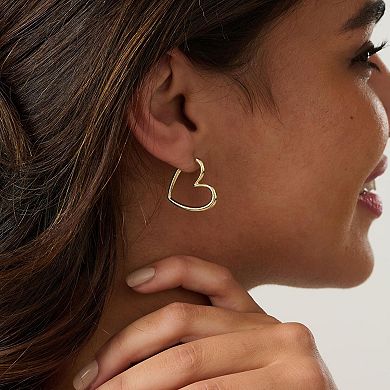 Lightweight Heart Hoop Earrings