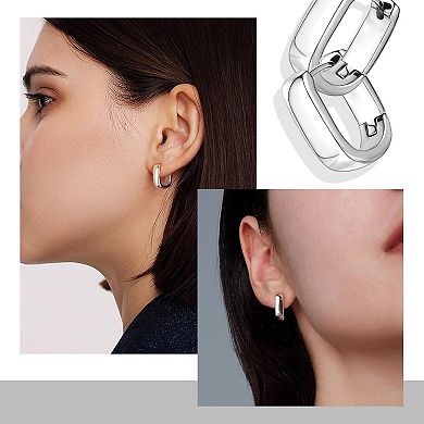 Small Thick Huggie Hoop Earrings