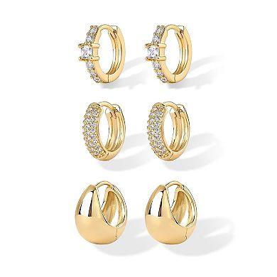 Triple Hoop Earrings Set