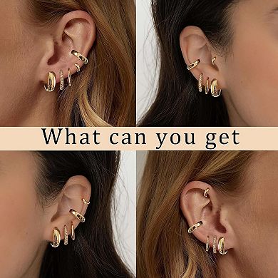 Trendy Hoop Earrings Set