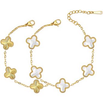 2 pc Lucky Charm Clover Bracelet