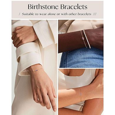 Womens Birthstone Charm Bracelet