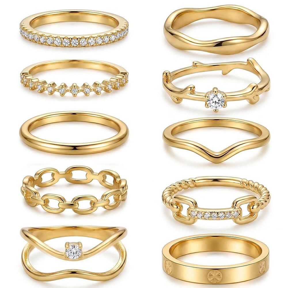 Thin Stackable Band Rings