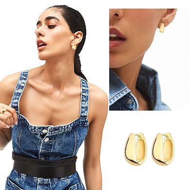 Thick Huggie Hoop Earrings