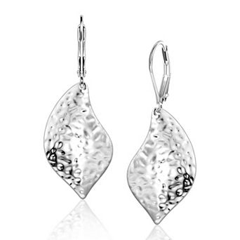 Hammered Leaf Dangle Earrings