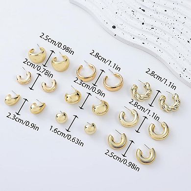 Lightweight Hoop Earrings Set