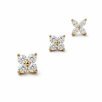 3 pc Piercing Earrings Stud Set