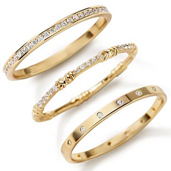 Dainty Gold Stacking Rings Set