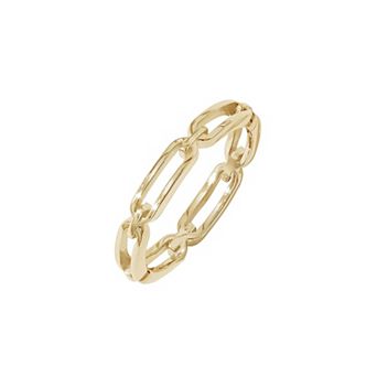 Plated Chain Link Band Ring