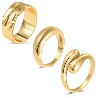 18K Gold Plated Stacking Rings