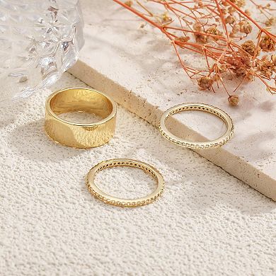 Chunky Gold Plated Ring Set