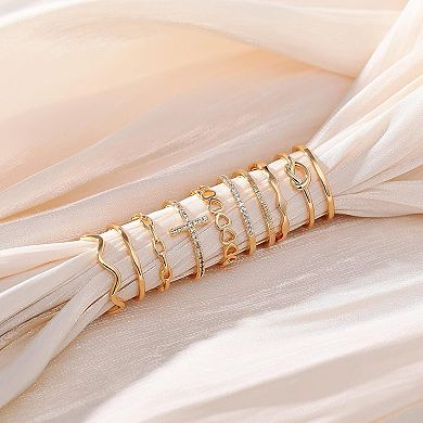 10-Piece Gold Plated Stacking Rings