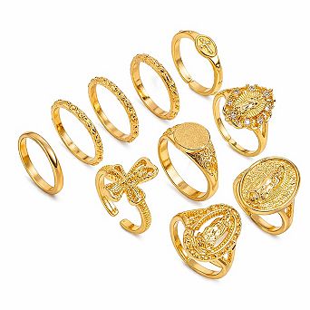 Chunky Virgin Mary Cross Rings
