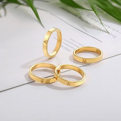 Dainty Initial Rings for Women