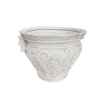 Trikiousd Large Planter Lightweight Concrete Planter Carved Decorative Flowerpot