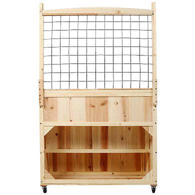 Trikiousd 3 Tier Planter Box Outdoor Wood Raised Garden Bed with Trellis and Wheels