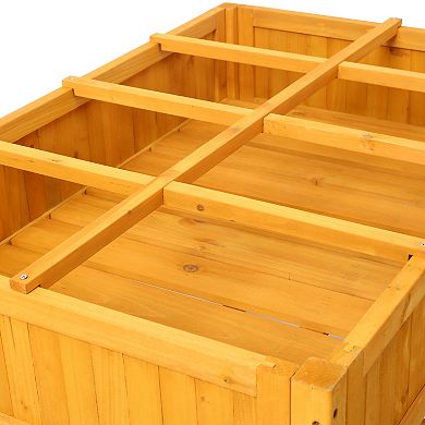 Trikiousd Mobile Raised Garden Bed 8 Pocket Herb Planter Box Wood Tall Planter with Bottom Shelf