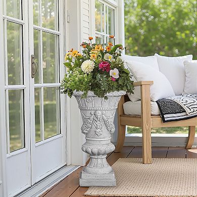 Trikiousd Antique Urn Planter Indoor Outdoor Decorative Flower Pot