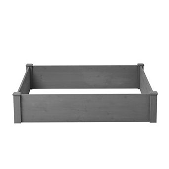 Trikiousd Wood Raised Garden Bed Outdoor 48" Square Planter Box for Vegetables Flowers Succulents