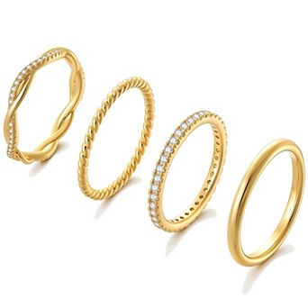 Thin Gold Thumb Ring Set