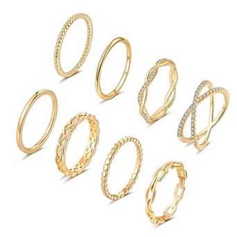 8 pc Stackable Knuckle Rings