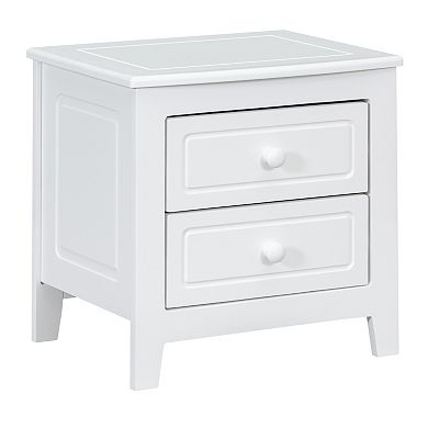 Trikiousd Bedroom Small Nightstand Retro Wooden Bedside Table with 2 Drawers