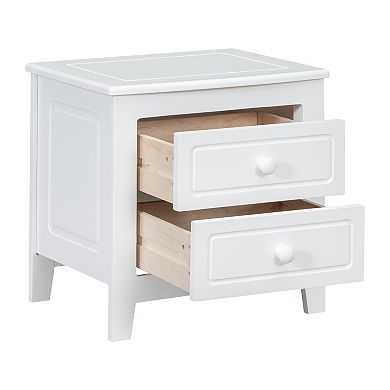 Trikiousd Bedroom Small Nightstand Retro Wooden Bedside Table with 2 Drawers