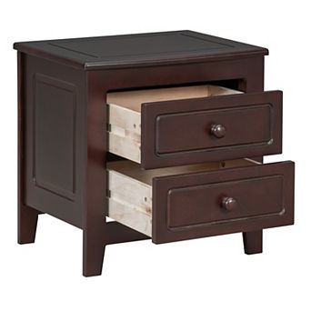Trikiousd Bedroom Small Nightstand Retro Wooden Bedside Table with 2 Drawers