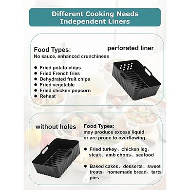 2-Pack Silicone Air Fryer Liners, Reusable, Heat-Resistant, Dishwasher Safe