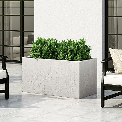 Trikiousd Large Rectangular Planter Box, Outdoor Indoor Flower Pot with Drainage Holes