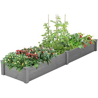 Trikiousd Open Bottom Design Raised Garden Bed, 96" Long Planter Box Vegetables Flowers Planting Bed