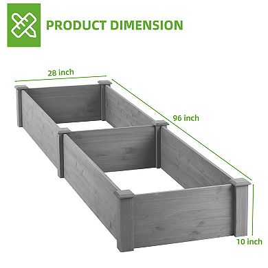 Trikiousd Open Bottom Design Raised Garden Bed, 96" Long Planter Box Vegetables Flowers Planting Bed