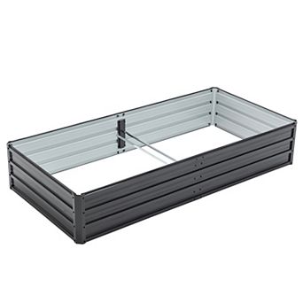 Trikiousd 6x3x1 FT Metal Raised Garden Bed Outdoor Planter Box with Open Bottom