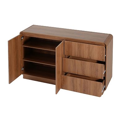 Trikiousd 3 Drawers Sideboard Buffet Cabinet Entryway Floor Cabinet