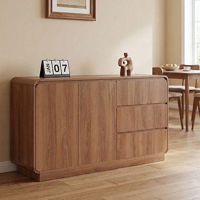 Trikiousd 3 Drawers Sideboard Buffet Cabinet Entryway Floor Cabinet