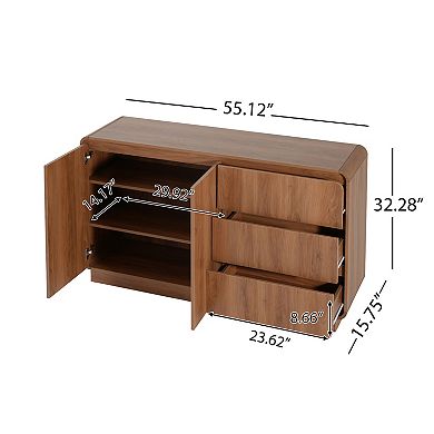Trikiousd 3 Drawers Sideboard Buffet Cabinet Entryway Floor Cabinet