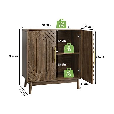 Trikiousd Buffet Cabinet Sideboard Living Room Accent Cabinet