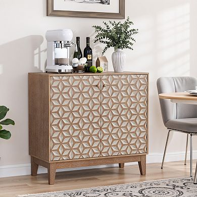 Trikiousd Wooden Buffet Cabinet Accent Cabinet Sideboard