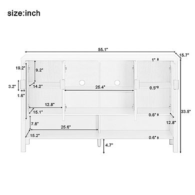 Trikiousd Modern Sideboard Buffet Side Cabinet Entryway Console Table with Bottom Storage Shelf