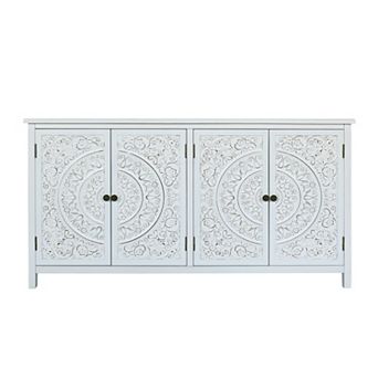 Trikiousd Carved Sideboard Buffet Cabinet Accent Storage Cabinet Console Table for Home Decor