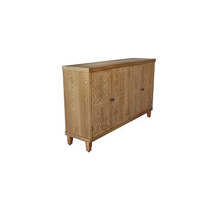 Trikiousd 4 Doors Sideboard Accent Cabinet Wooden Buffet Cabinet for Living Room Dining Room