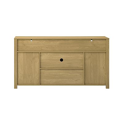 Trikiousd Farmhouse Sideboard Coffee Bar Cabinet, Sliding Barn Doors Buffet Cabinet Server Table