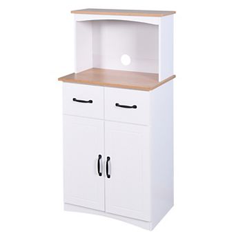 Trikiousd Farmhouse Wooden Sideboard Kitchen Pantry Storage Cabinet with Microwave Stand