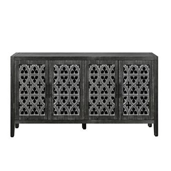 Trikiousd Hollow Four Door Sideboard Entryway Console Cabinet Buffet Cabinet