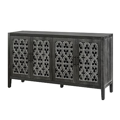Trikiousd Hollow Four Door Sideboard Entryway Console Cabinet Buffet Cabinet