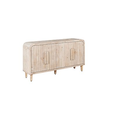 Trikiousd Farmhouse Curved Sideboard Buffet Cabinet Wooden Storage Cabinet for Kitchen Dining Room