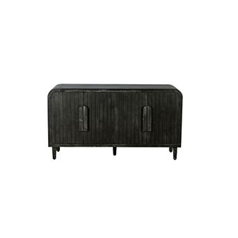 Trikiousd Farmhouse Curved Sideboard Buffet Cabinet Wooden Storage Cabinet for Kitchen Dining Room