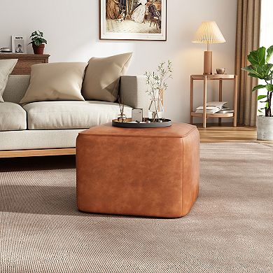 Trikiousd PU Leather Ottoman Square Footrest