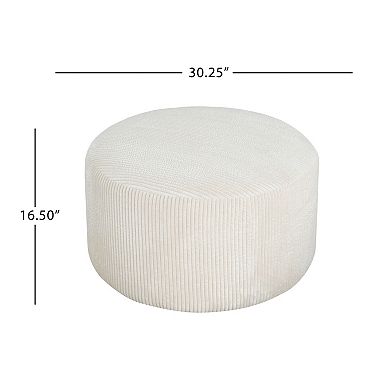 Trikiousd Corduroy Upholstered Round Ottoman
