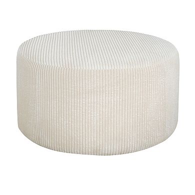 Trikiousd Corduroy Upholstered Round Ottoman